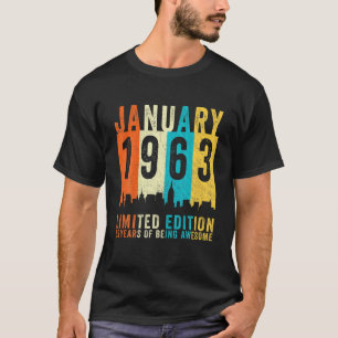 59 Jahre Vintager Geburtstag Januar 1963 Limited T-Shirt