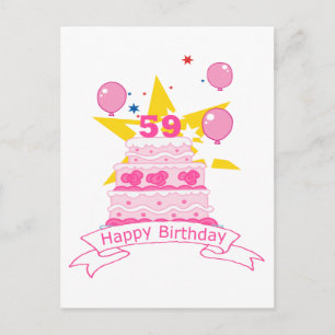 59-jähriger Geburtstagskuchen Postkarte