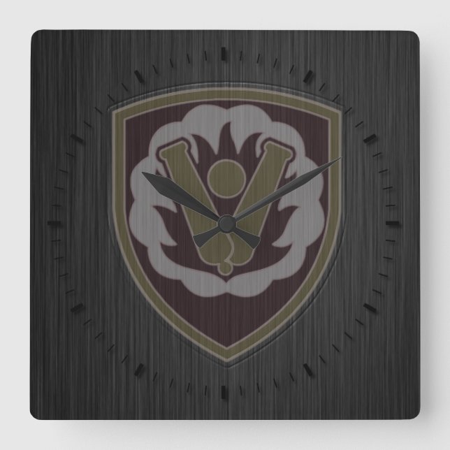 59. Ordnance-Brigade-Patch Quadratische Wanduhr (Vorderseite)