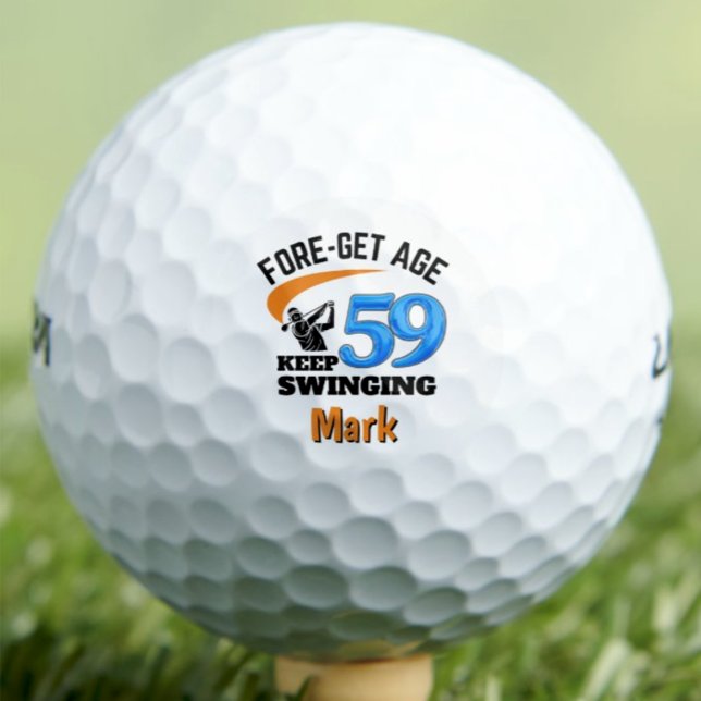 59th Birthday Gift Classic Keepsake Blue Golfball (Von Creator hochgeladen)