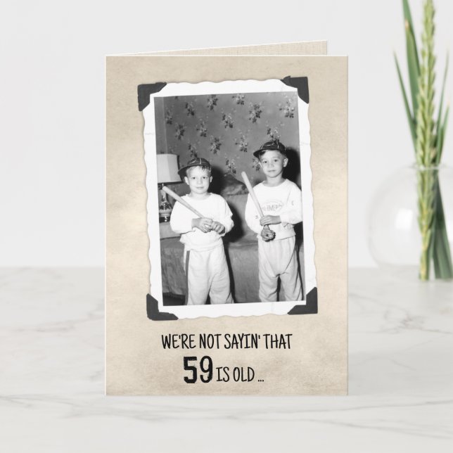 59th Birthday Humor Young Boys With Baseball Bats  Karte (Vorderseite)
