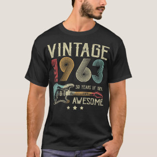 59th Birthday Womens Mens Vintage Awesome 1963 Gui T-Shirt
