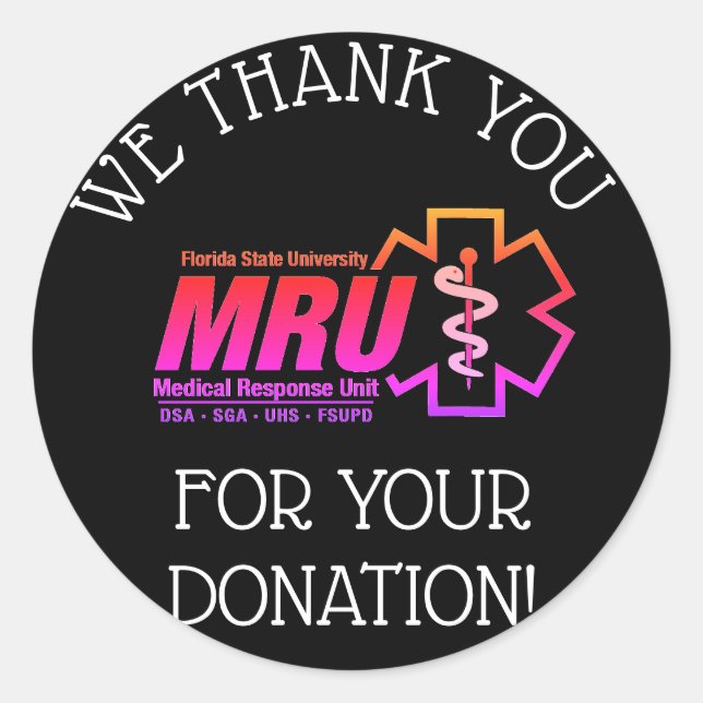 5.000 Euro/Event-Spende danke Ihnen Runder Aufkleber (Vorderseite)