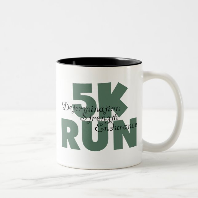 5.000 Lauf des grünen Sports Zweifarbige Tasse (Rechts)