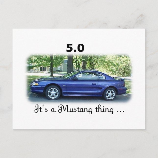 5,0 Mustang Postkarte (Vorderseite)