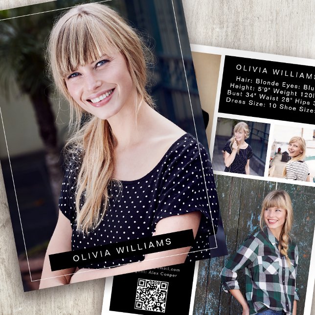 5.12x18.5" Modern 6-Foto-Actor-Modell Comp-Karte Ankündigung (Von Creator hochgeladen)