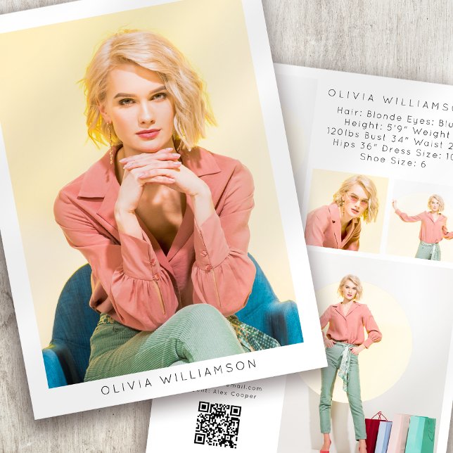 5.12x18.5" Modern 6-Foto-Actor-Modell Comp-Karte Ankündigung (Von Creator hochgeladen)