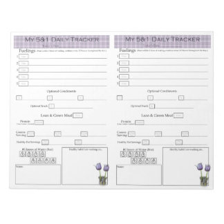 5 - 1 Seiten zur Überwachung des Lebensmittelerfol Notizblock