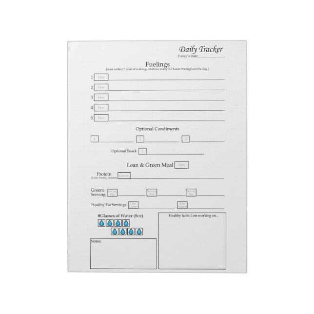 5 - 1 täglicher Lebensmittelüberwacher Notizblock (Rotiert)