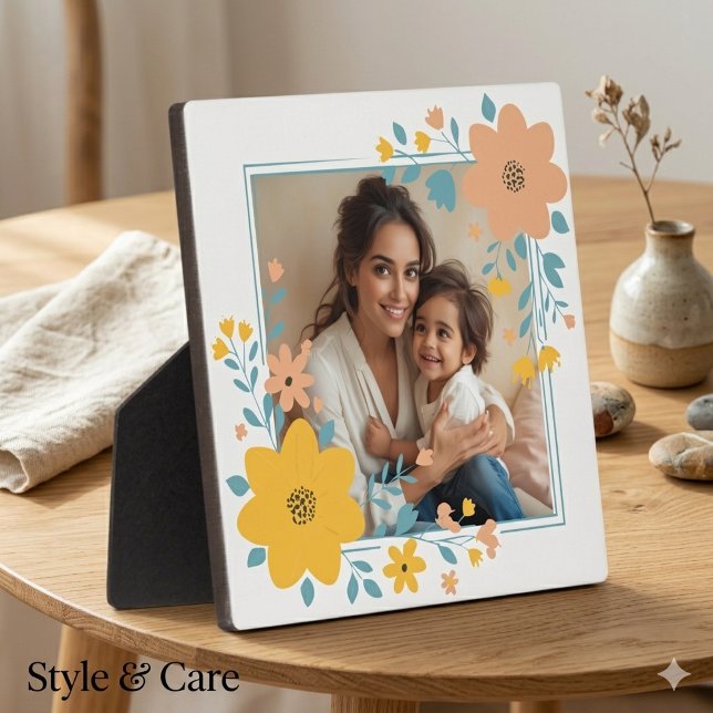 5,25" Square Foto Easel Plaque für Zuhause oder Of Fotoplatte (5.25 Square Photo Easel Plaque for Home or Office)