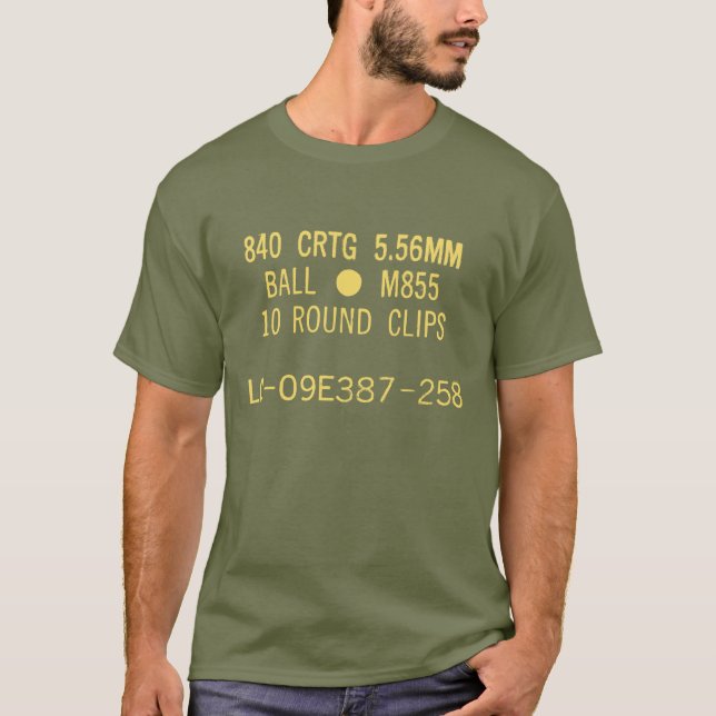5.56x45mm Dose Munition M855 T-Shirt (Vorderseite)