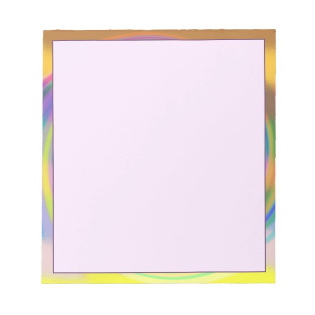 5,5" x 6" Notepad - mehrfarbiger Swirl Notizblock (Vorderseite)