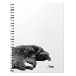 5,5" x 8,5" Black Cat Spiral-Hardcover-Notebook Notizblock