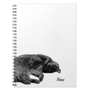 5,5" x 8,5" Black Cat Spiral-Hardcover-Notebook Notizblock
