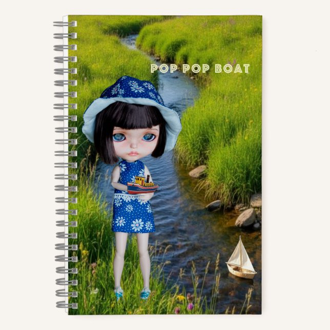 5.5x8.5 Tagebuch: Pop Pop Boot Notizbuch (Vorderseite)