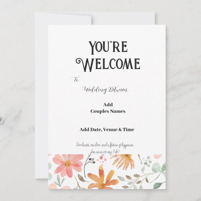 5" * 7" Einladungskarte für Hochzeiten Einladung (Rückseite)