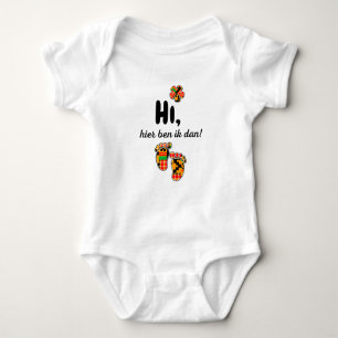 #5 African print Baby Bodysuit - Hierb ben ik Baby Strampler
