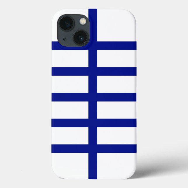 5 Akkugehäuse mit Bisected Blue Stripes Case-Mate iPhone Hülle (Rückseite)