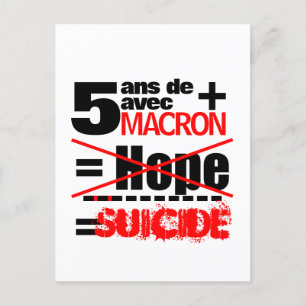 5 ans + Macron = SUICIDE - Postkarte