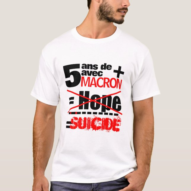 5 ans + Macron = SUICIDE - White Men tee (Vorderseite)