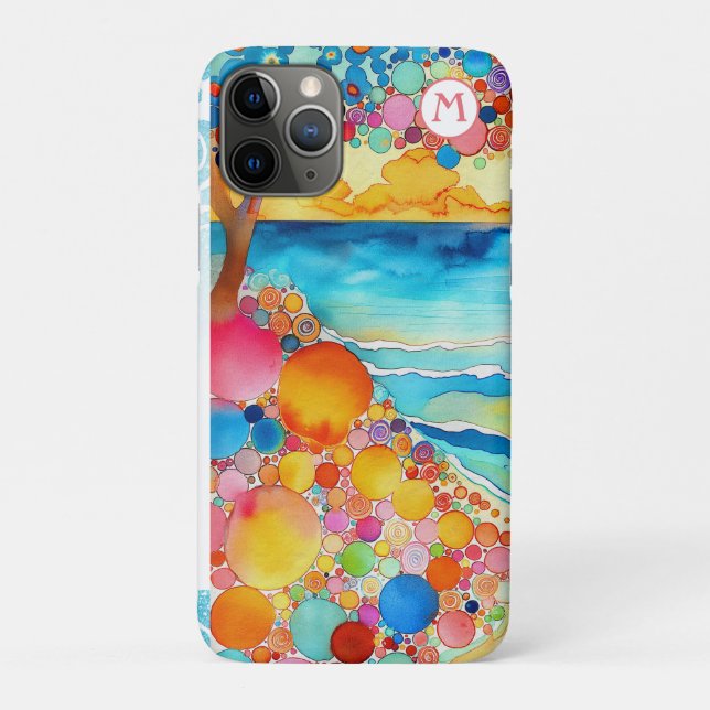 *~* 5 Aquarellsee Strand Umbrella Sand Case-Mate iPhone Hülle (Rückseite)