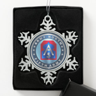 5. ARMY NORTH SCHNEEFLOCKEN Zinn-Ornament