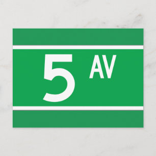 5. Av. (Alt), New York Street Sign Postkarte