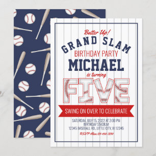 5. Baseball Geburtstag Einladung