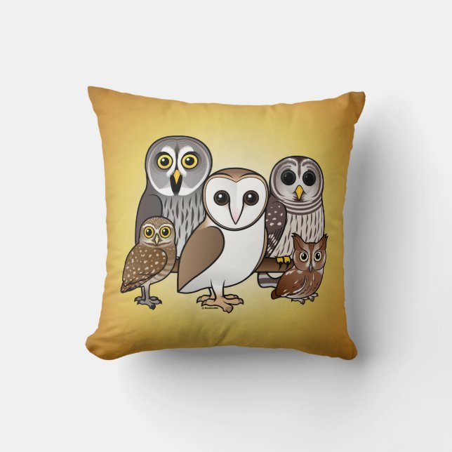 5 Birdorable Eulen Kissen (Vorderseite)