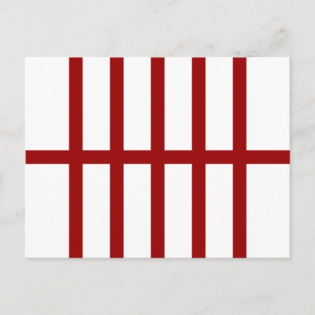 5 Bisected Red Stripes Postkarte (Vorderseite)