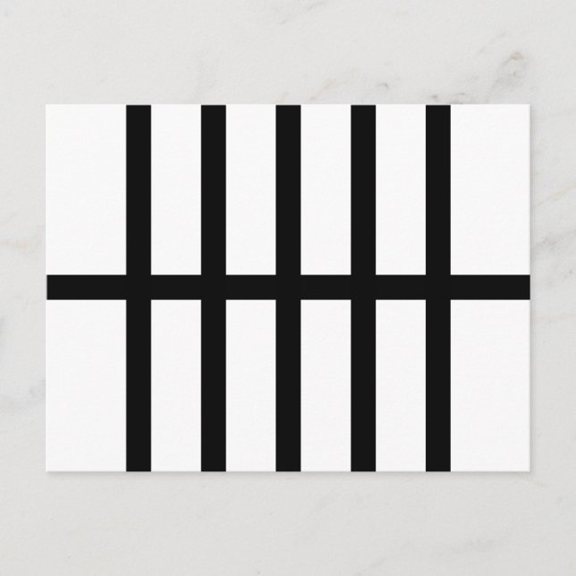 5 Biskige schwarze Linien Postkarte (Vorderseite)
