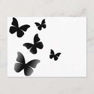 5 Black Butterflies Postkarte