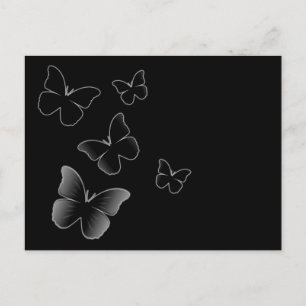5 Black Butterflies Postkarte