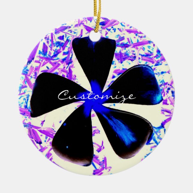 5 blättrige Pinwheel Blume Thunder_Cove Keramik Ornament (Vorne)