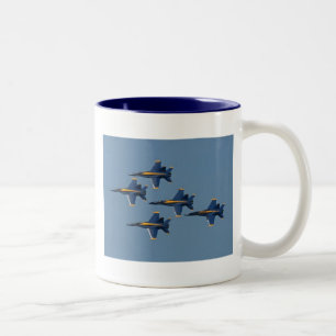 5 blaue Engel Zweifarbige Tasse