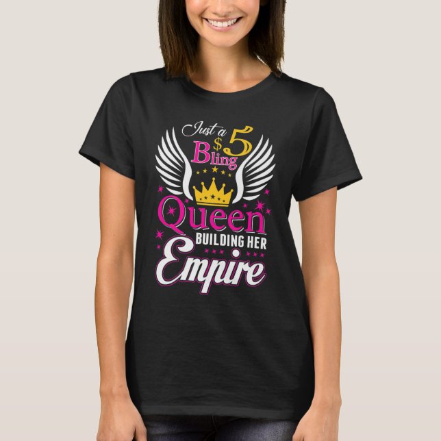 5 Bling Queen für Frauen Ladys Paparazzi T-Shirt (Vorderseite)
