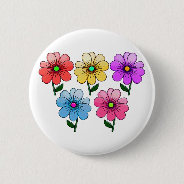 5 Blume Design Button (Vorderseite)