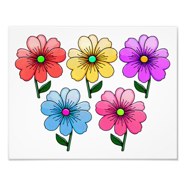 5 Blume Design Fotodruck (Vorne)