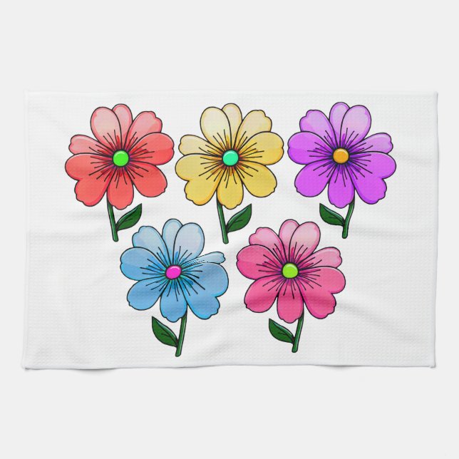 5 Blume Design Geschirrtuch (Horizontal)