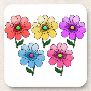 5 Blume Design Getränkeuntersetzer