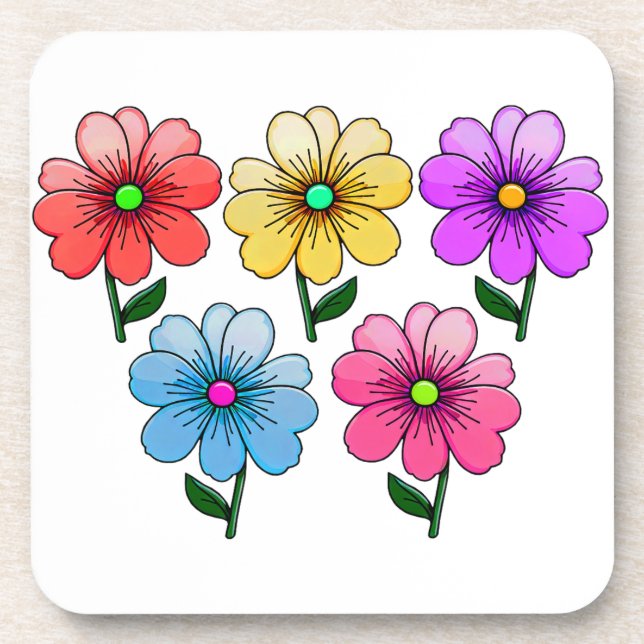 5 Blume Design Getränkeuntersetzer (Vorderseite)