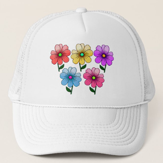 5 Blume Design Truckerkappe (Vorderseite)