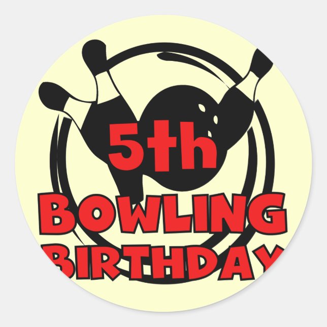 5. Bowling Geburtstagsgeschenke Runder Aufkleber (Vorderseite)