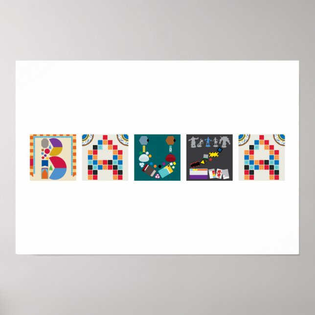 5 Buchstaben Name Board Game Alphabet Poster (Vorne)