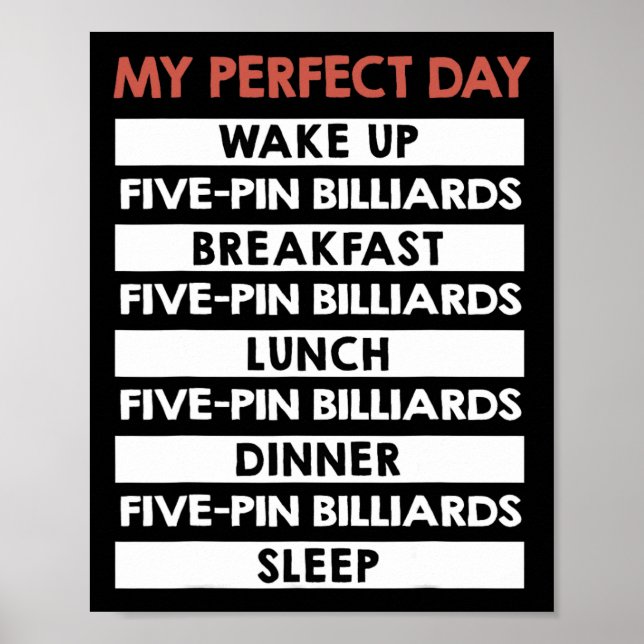 5-Button-Billard-Spieler - mein perfekter 5-Button Poster (Vorne)