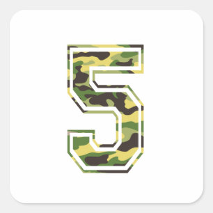 5 Camouflage Grün und Gelb Quadratischer Aufkleber