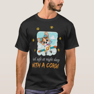 5 Cartoon Corgi fliegt auf einem Flugzeug gebühren T-Shirt