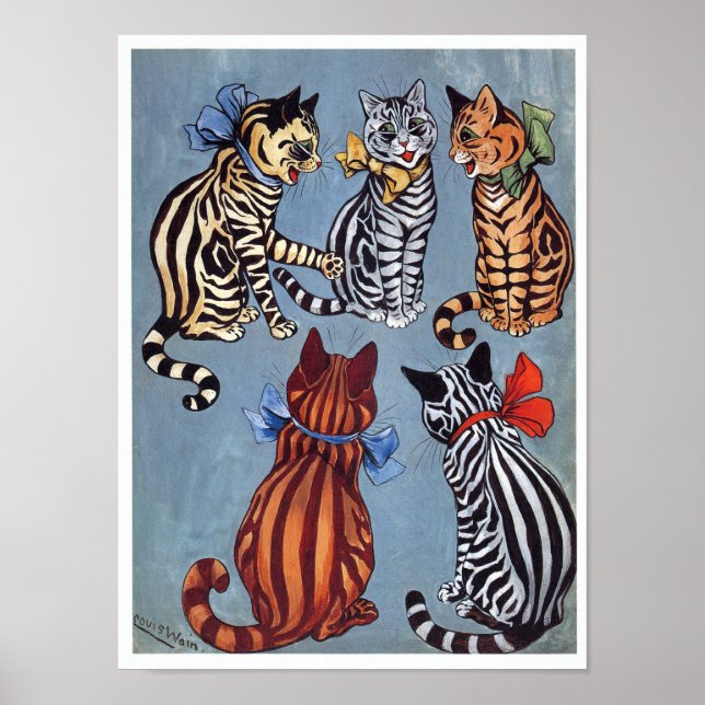 5 Charming Cats Louis Wain Poster (Vorne)
