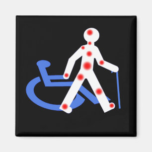 5 cm Schlüsselanhänger Unsichtbare Behinderung/V Magnet