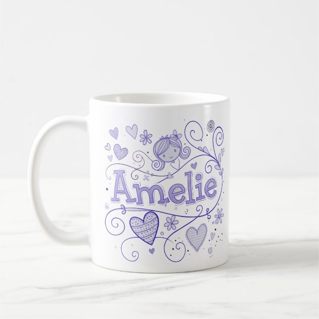 5 Color Amelie 1 - Doodle Kaffeetasse (Links)